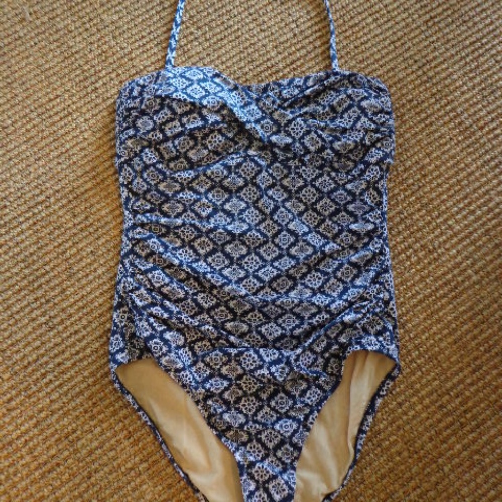Garnet Hill One-Pc Swimsuit 6 Fully Lined Adjustab